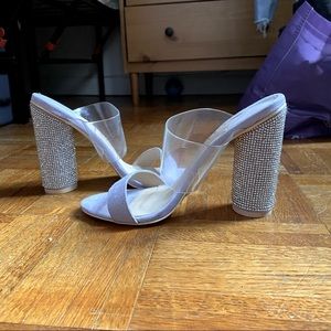 Rhinestone Lavender Mules
